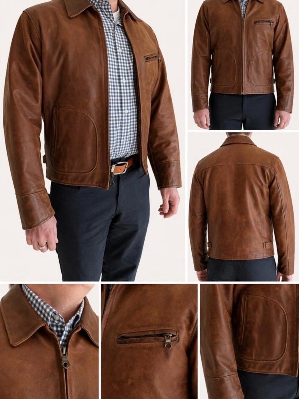 Schott NYC Brown Leather Performance Jacket